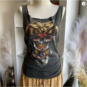 Vintage Native American Skull biker tank top western festival free people spell
